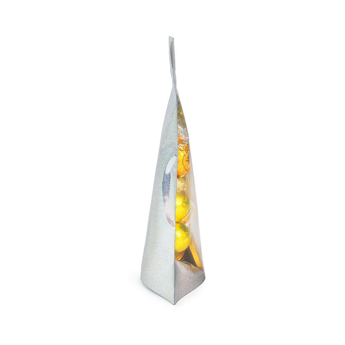 Stazakken Transparant/Holografisch Glitter 13x7,9x20,6 cm met Ophanggat (25 stuks) [ZBGHG3C]