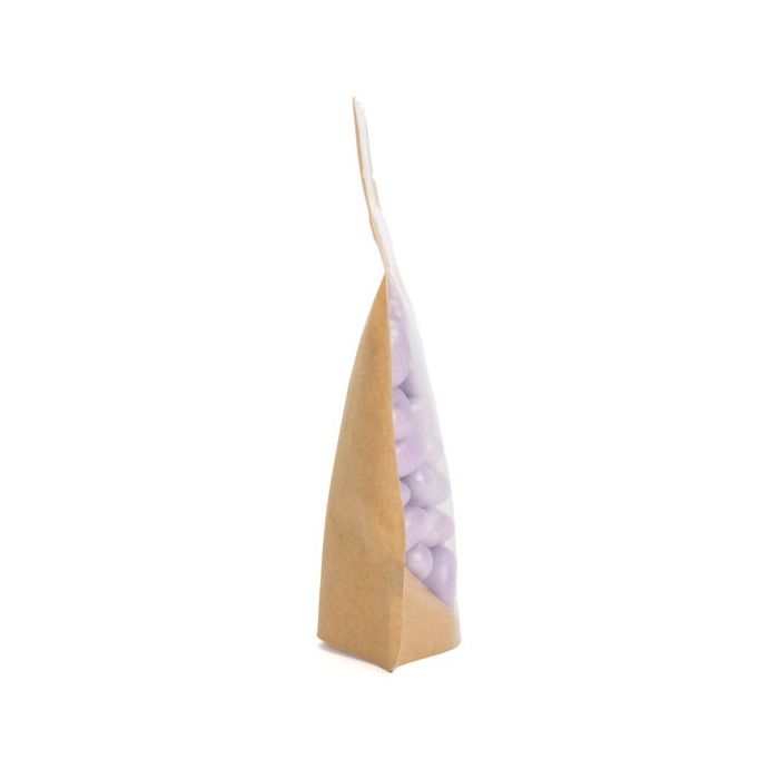 Doypack en papier Kraft avec transparence 12x7.5x18.5cm (114 g) (100 pièces) [ZBGKC46]