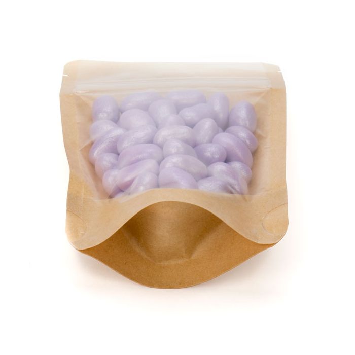 Doypack en papier Kraft avec transparence 12x7.5x18.5cm (114 g) (100 pièces) [ZBGKC46]