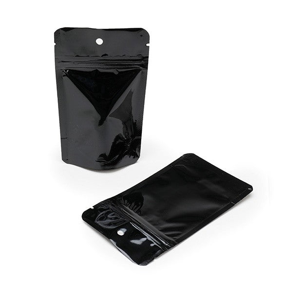 Doypack Noir Métallisé 8x5x13cm | 28g (100 pièces) [ZBGM1B]