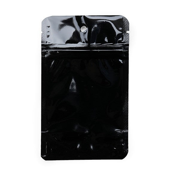 Doypack Noir Métallisé 8x5x13cm | 28g (100 pièces) [ZBGM1B]