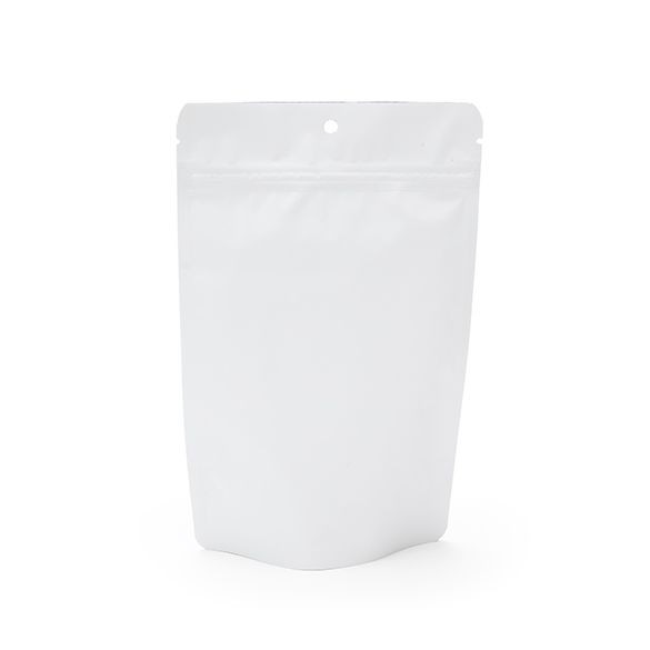 Doypack Blanc Métallisé 13x8x20.5cm | 113g Trou Suspension Rond (100 pièces) [ZBGM3MWH]