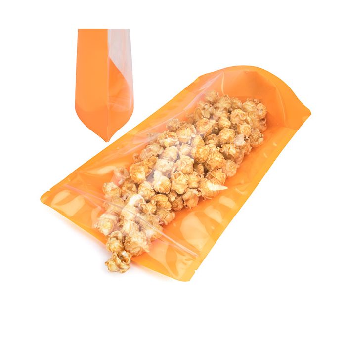 Doypack Transparent/Orange Fluo 17,2x8,9x28,6cm (100 pièces) [ZBGN4OR]