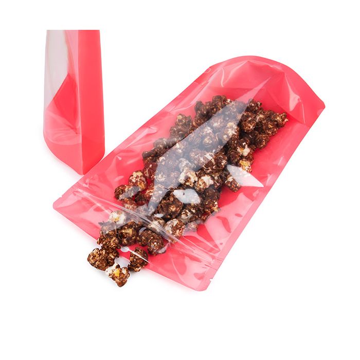 Stazakken Transparant/Neon Watermeloen 17,2x8,9x28,6 cm (100 Stuks) [ZBGN4W]