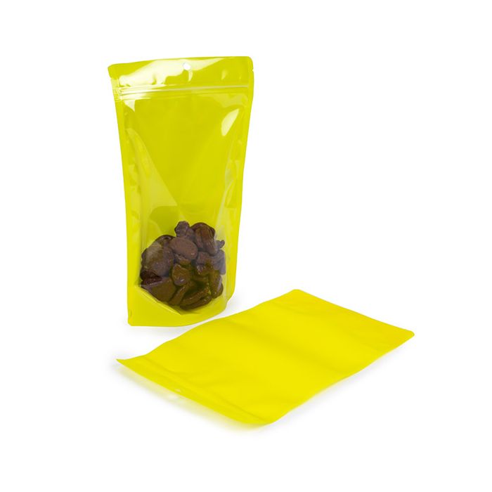 Doypack Transparent/Jaune Fluo 17,2x8,9x28,6cm (100 pièces) [ZBGN4YW]