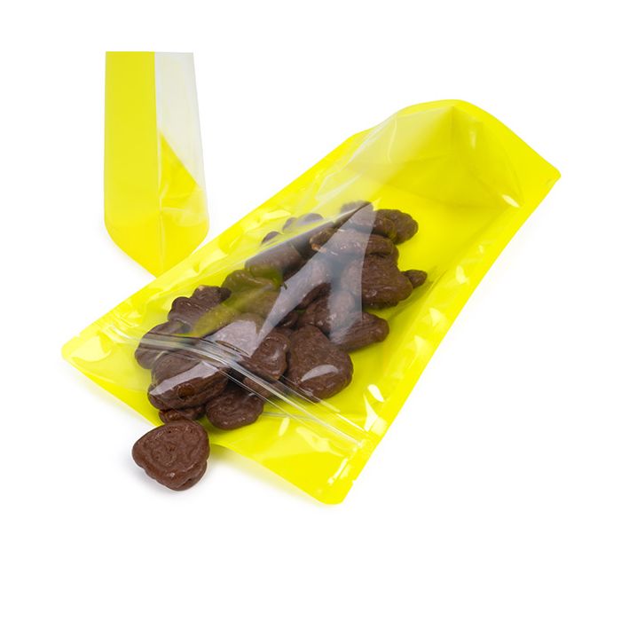 Doypack Transparent/Jaune Fluo 17,2x8,9x28,6cm (100 pièces) [ZBGN4YW]