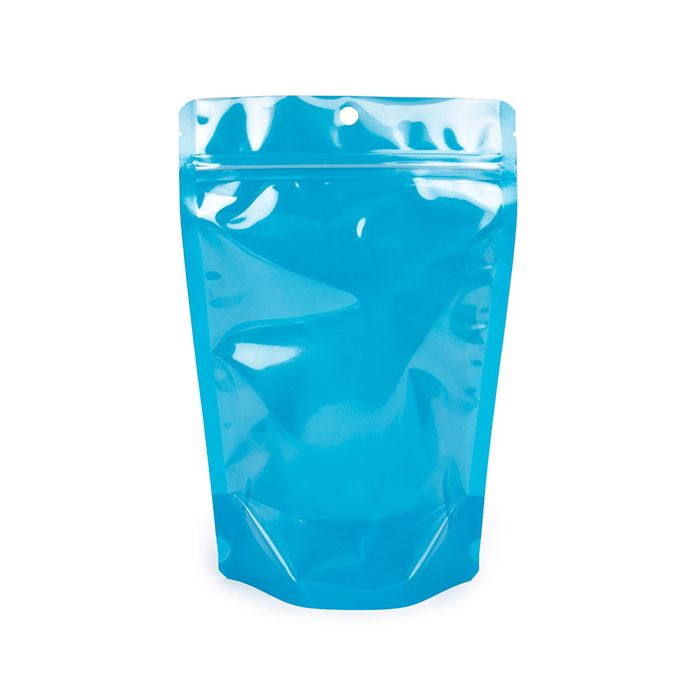 Doypack Transparent/Bleu Fluo 14,9x8,9x23,2cm (100 pièces) [ZBGN7BL]