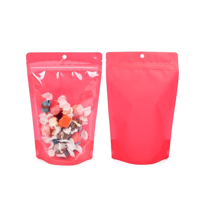 Doypack Transparent/Rose Fluo 14,9x8,9x23,2cm (100 pièces) [ZBGN7W]