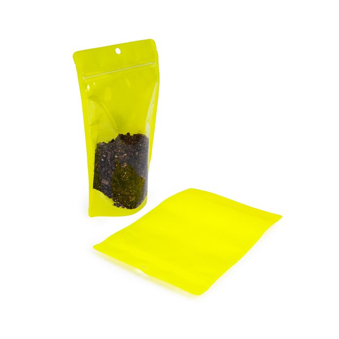 Doypack Transparent/Jaune Fluo 14,9x8,9x23,2cm (100 pièces) [ZBGN7YW]