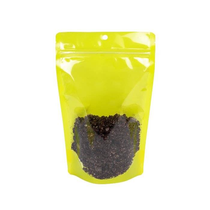 Stand Up Pouches Transparent/Neon Yellow 14,9x8,9x23,2 cm