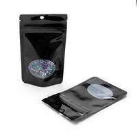 Stand Up Pouches Black with oval Window 8x5x13cm | 28 grams with hang hole