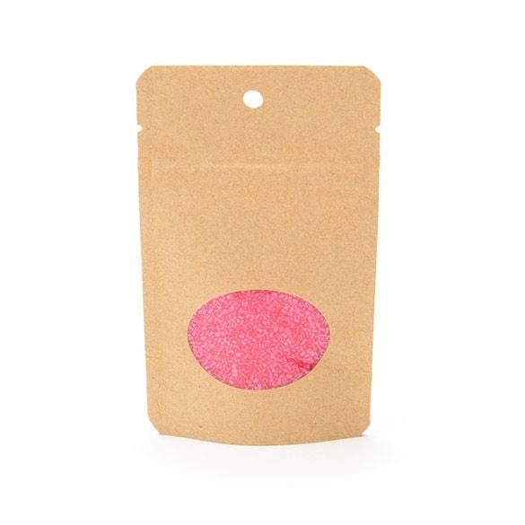 Doypack Kraft avec fenêtre ovale 8x5x13cm | 28g Trou Suspension Rond (100 pièces) [ZBGO1KH]