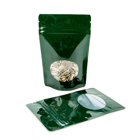 Stazakken Groen met ovaal Venster 10x6x15cm | 57 gram (100 stuks) [ZBGO2HG]