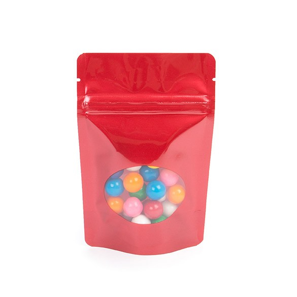 Stazakken Rood met ovaal Venster 10x6x15cm | 57 gram (100 stuks) [ZBGO2R]