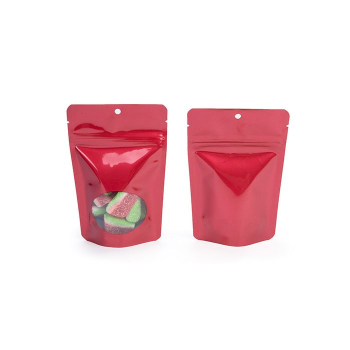 Stazakken Rood Met Ovaal Venster 10,2x6x15,2cm Met Ophanggat (100 Stuks) [ZBGO2RH]