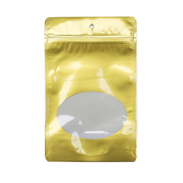 Stazakken Goud met ovaal Venster 13x7x20,5cm | 113 gram (100 stuks) [ZBGO3G]