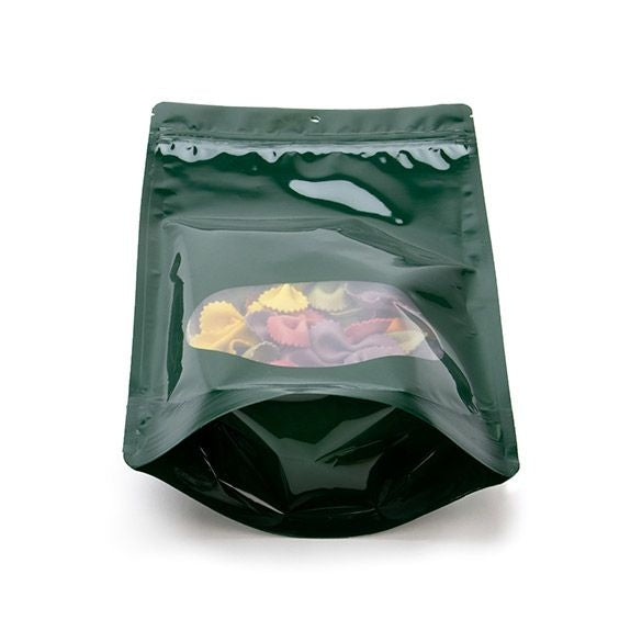 Stazakken Groen met ovaal Venster 17x9x28,5cm | 340 gram met rond ophanggat (100 stuks) [ZBGO4HGH]