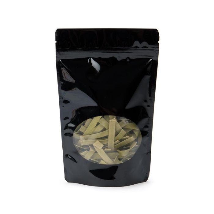 Doypack Noir avec fenêtre ovale, 15x9x23.2cm | 312g (100 pièces) [ZBGO7B]