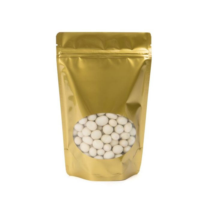 Doypack Or Métallisé avec fenêtre Transparente, 15x9x23.2cm | 312g (100 pièces) [ZBGO7G]