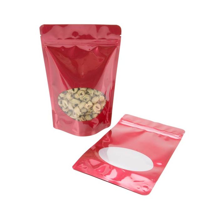 Stazakken Rood met ovaal Venster 15x9x23,2cm | 312 gram (100 stuks) [ZBGO7R]