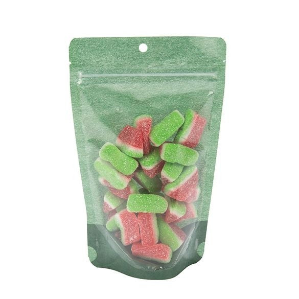 Doypack papier de riz Vert foncé avec fenêtre 13x8x20.6cm | 113g (100 pièces) [ZBGR3HGR]