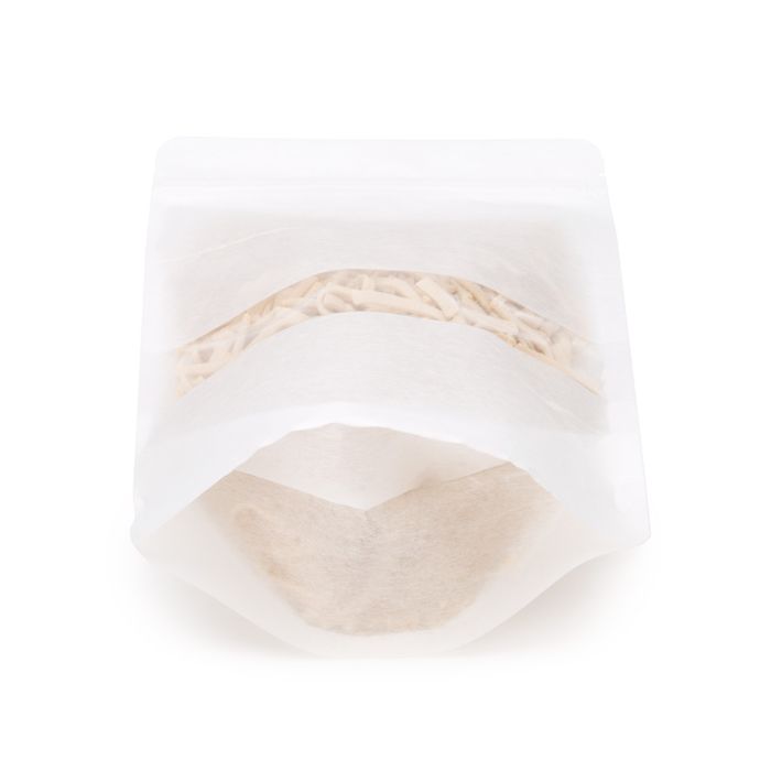 Doypack papier de riz Blanc avec fenêtre 15x9x23.2cm | 312g (100 pièces) [ZBGR7W]