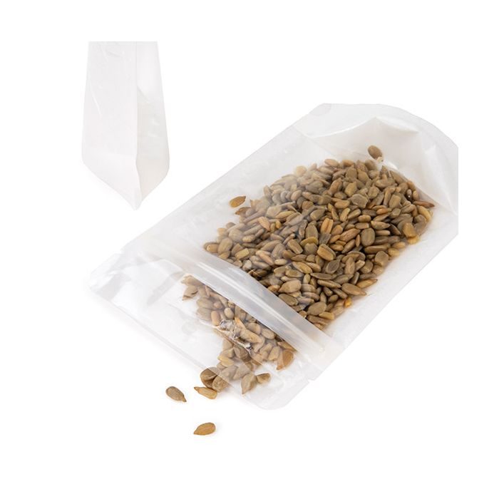 Doypack écologique Papier de Riz Transparent/Blanc Trou de suspension 10,2x6x15,2cm (100 pièces) [ZBGRC2CW]