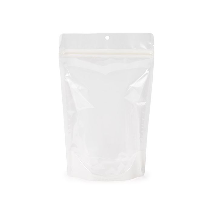 Doypack écologique Papier de Riz Transparent/Blanc Trou de suspension 14,9x8,9x23,2cm (100 pièces) [ZBGRC7CW]