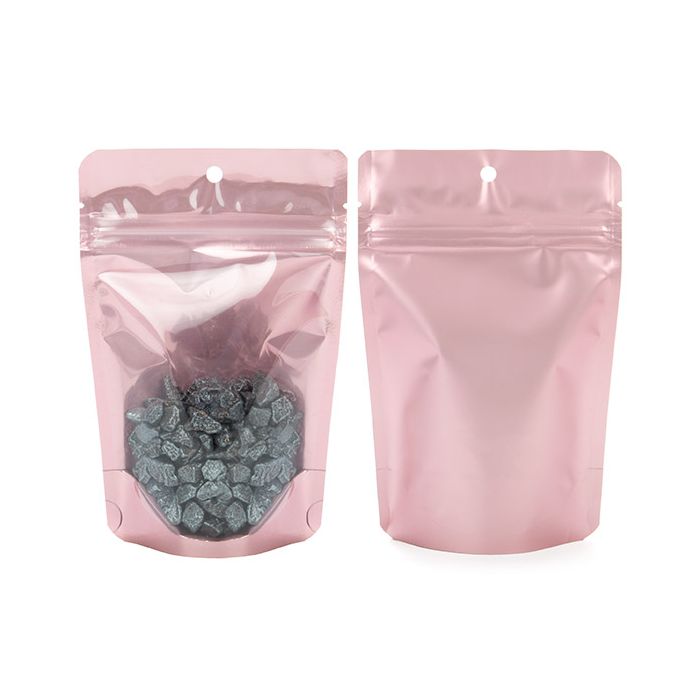 Doypack Transparent/Rosé Or 10.2x6x15.2cm | 57g (100 pièces) [ZBGRG2]