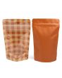 Doypack Transparent/Orange Pastel Plaid 13x7,9x20,6cm (25 pièces) [ZBGSW3OP]