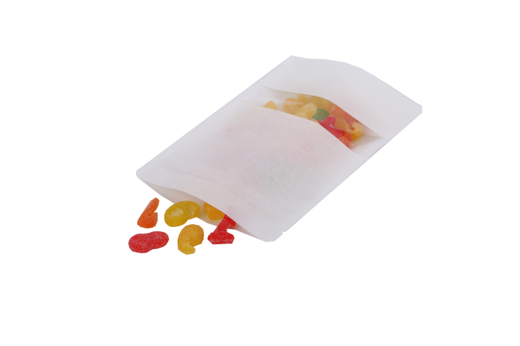 Doypack Blanc Kraft avec fenêtre horizontale 13x7.9x20.6cm | 113g (100 pièces) [ZBGW3WK]