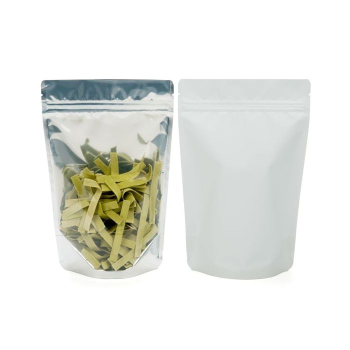 Doypack avec dos Blanc 15x9x23.2cm | 312g (100 pièces) [ZBGW7]