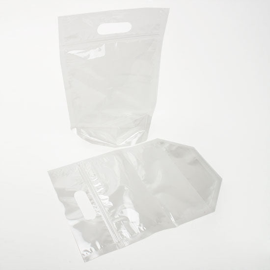 Sachet zip à transparence cristalline rigide avec poignée 20,3x10,3x22,5 cm (100 Pièces) [ZFG3]