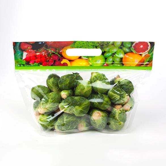 Sac à poignées avec zip transparence cristalline et trou d'aération 29,2x10,8x15,6 cm (100 Pièces) [ZFG5V]