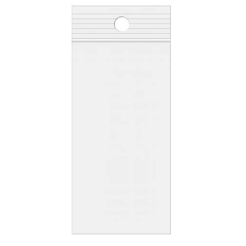 Gripzakken met Ophanggat 7,5x30,5cm Kristalhelder PP 50 Micron (100 stuks) [ZR312]