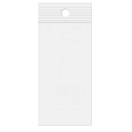 Gripzakken met Ophanggat 7,5x18cm Kristalhelder PP 50 Micron (100 stuks) [ZR37]