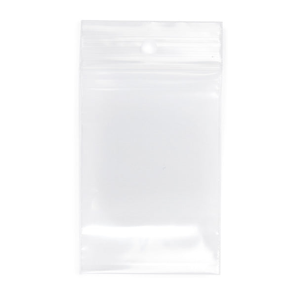 Sachet zip transparent PE-BD avec trou pour suspension 5,1x7,6cm (100 pièces) [2PR23]