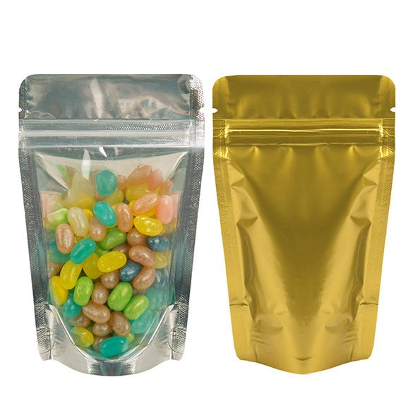 Doypack avec le dos doré 9.5x5.7x15.7cm | 57g (100 pièces) [ZBGG35]