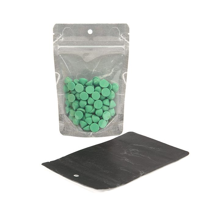 Stand Up Pouches Transparent/Black 10,2x6x15,2cm With Hanghole