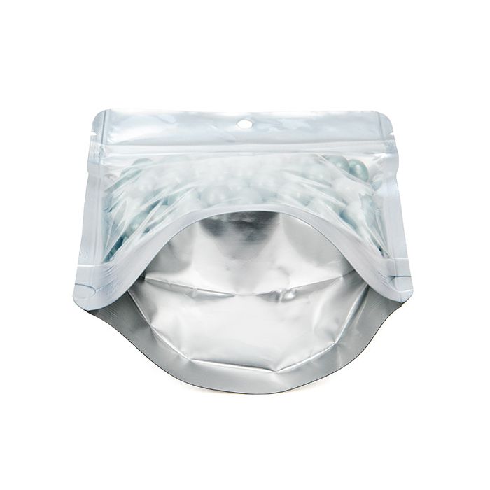 Stazakken Zilver met Ovaal venster 11,9x7,6x18,4cm Met Ophanggat (100 Stuks) [ZBGS46H]