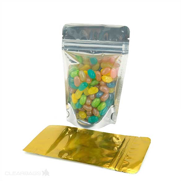 Stazakken Transparant/Goud 9,5x5,7x15,7cm | 57 gram (100 stuks) [ZBGG35]