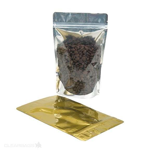 Stazakken Transparant/Goud 14,6x7,9x23cm | 170 gram (100 stuks) [ZBGG58]