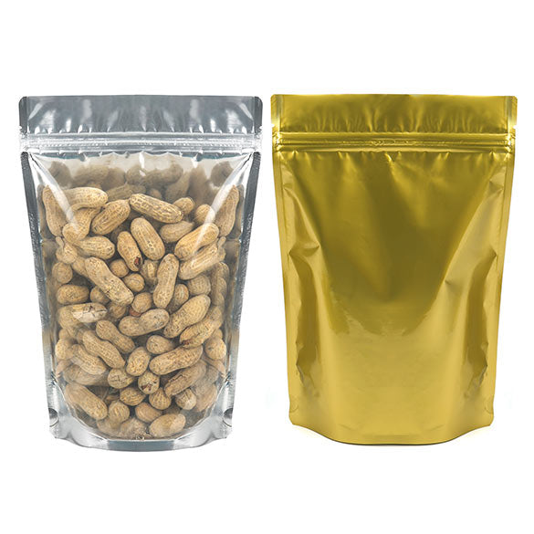Doypack avec le dos doré 17.8x9.8x25.2cm | 283g (100 pièces) [ZBGG69]