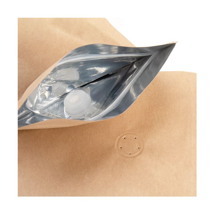 Doypack en Kraft 13x7,9x20,6cm avec valve (100 pièces) [ZBGM3K]