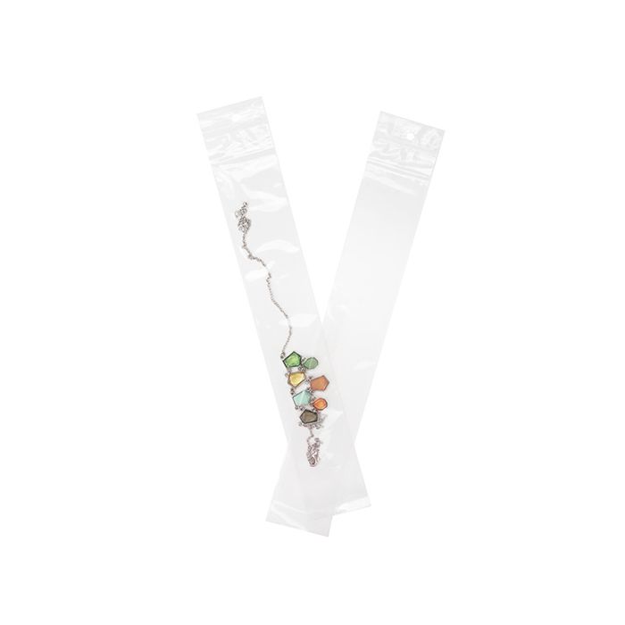 Grip Seal Bags with Hang hole 5x30.5cm Crystal Clear PP 50 micron