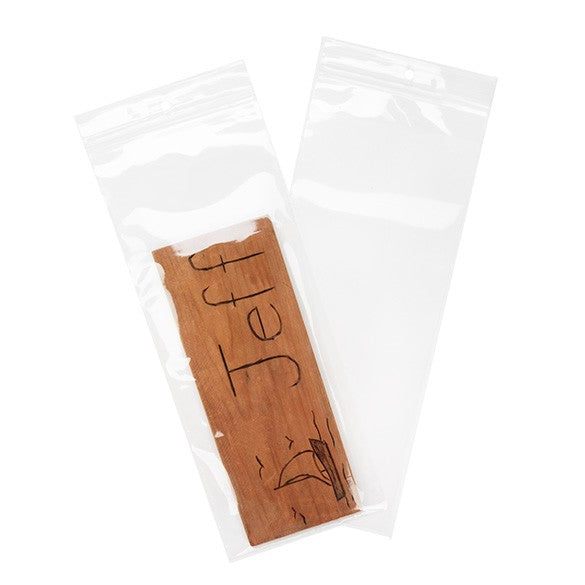 Sachet zip à transparence cristalline avec trou de suspension 10,2x25,4cm (100 pièces) [ZR410]