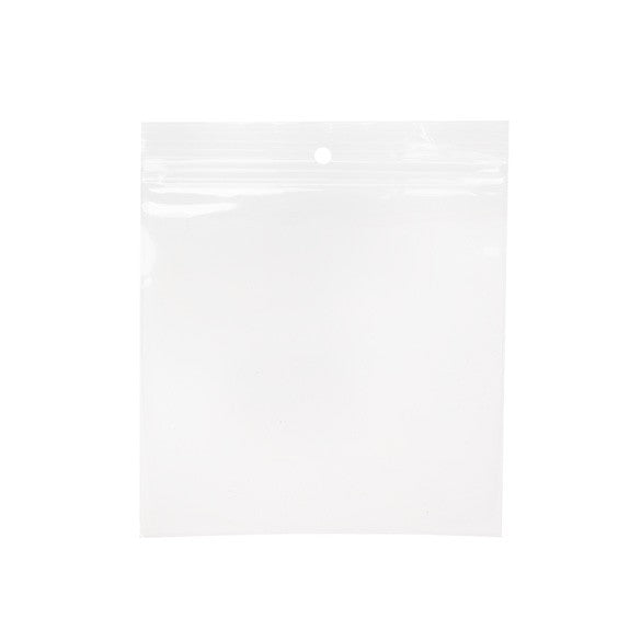 Sachet zip à transparence cristalline avec trou de suspension 12,7x12,7cm (100 pièces) [ZR55]