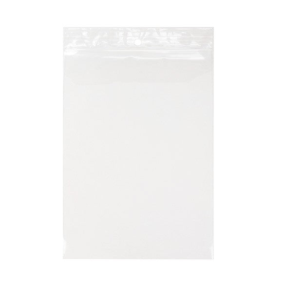 Sachet zip à transparence cristalline avec trou de suspension 12,7x17,8cm (100 pièces) [ZR57]