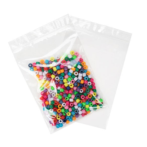 Sachet zip à transparence cristalline avec trou de suspension 12,7x17,8cm (100 pièces) [ZR57]