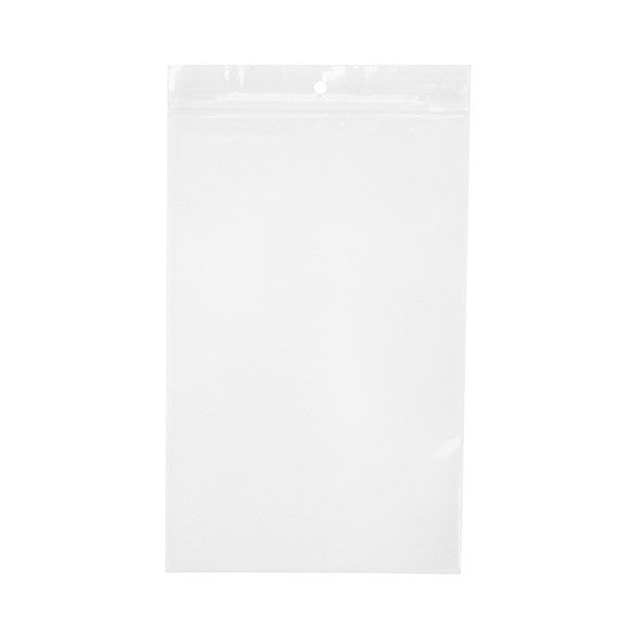 Sachet zip à transparence cristalline avec trou de suspension 12,7x20,3cm (100 pièces) [ZR58]
